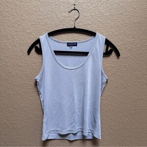 Ann Taylor Blue Fitted Sleeveless Tank Top | size large